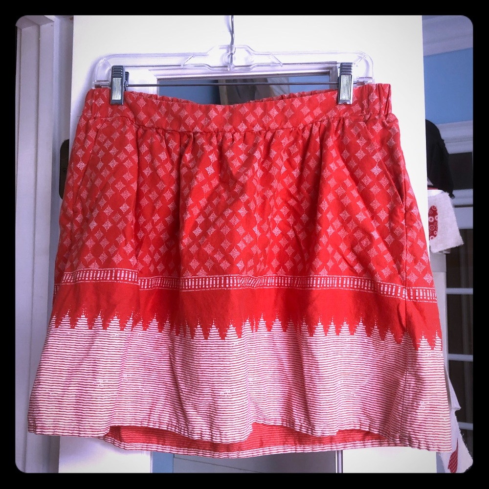 Orange and white old navy skirt size M